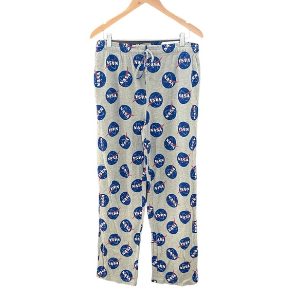 Mad Engine NASA Lounging Pants - Grey with Blue Logos, Size Large - Picture 1 of 4